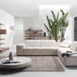 esempio di applicazione di un insolito design di un soggiorno nello stile di un minimalismo fotografico