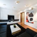 myšlienka aplikácie svetelnej dekorácie obývacej izby v štýle minimalizmu fotografie