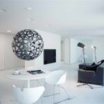 un exemple d’aplicació del lluminós disseny d’una sala d’estil a l’estil de minimalisme