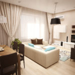 príklad obývacej izby v jasnom štýle 19 - 19 m2