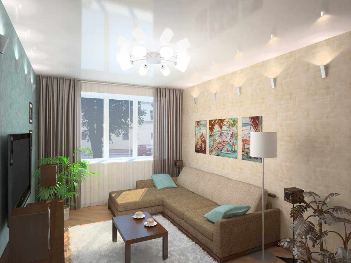 nápad svetlý dekor obývacej izby 17 m2
