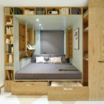 Phòng ngủ 11 m2 với giường đa chức năng