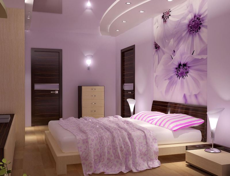 Interior bilik tidur moden untuk seorang gadis muda