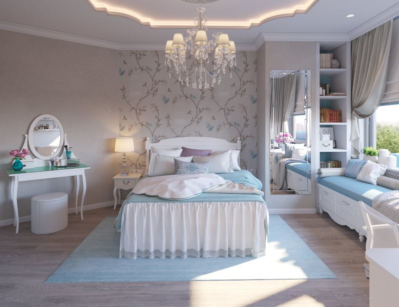 Design sovrum i klassisk stil