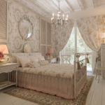 Modernas guļamistabas dizains provence stilā