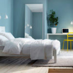 Balta gulta guļamistabas dizainā