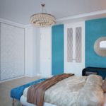 guļamistabas dizains balti zilie toņi