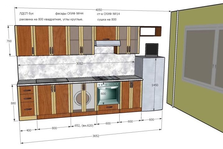 Een voorbeeld van een keukenproject gemaakt in Google Sketch Up