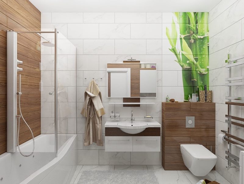 Árvore nas tendências de design de interiores de banheiros em 2018