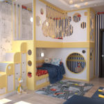 Móveis de dois andares para um quarto de criança