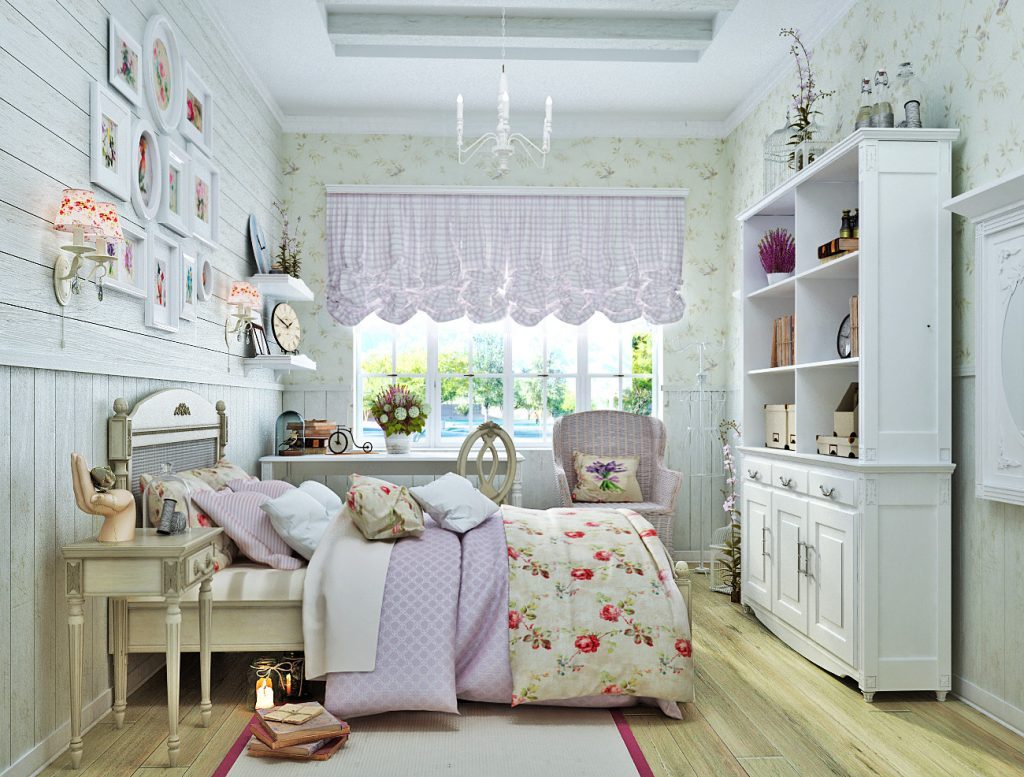 Interior de dormitorio infantil de estilo provenzal