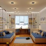 Symmetrical interior room for boys