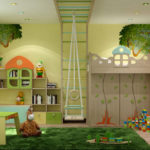 Interiér dětského pokoje s vysokým stropem