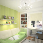 Shades of green in the design of the nursery