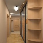 Cabinet furniture in the narrow corridor of the apartment