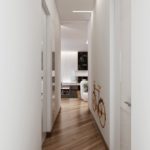 Laminate flooring on an elongated corridor