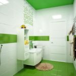 Green ceramic tile floor