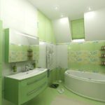 Wall-mounted washbasin in light green color