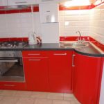 Kitchen furniture with red facades