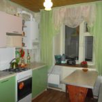 Light green color in the design of the kitchen