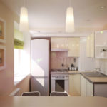 Small kitchen in pastel colors