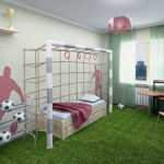 Egy fiatal futballista szobájának tervezési terve