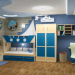 Marine theme in the design of a children's room