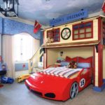 Cartoon car-shaped bed