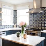 Kitchen wall decoration with ceramic tiles