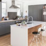 Gray furniture in the design of the kitchen