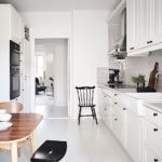 Black accents in a bright kitchen