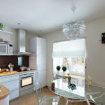 Transparent furniture in the design of the kitchen
