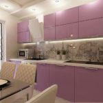 Mặt tiền Lilac của nội thất nhà bếp