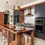 Kitchen island made of wood