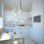 Bucătărie albă minimalistă