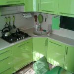 Virtuves komplekts gaiši zaļā krāsā
