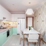 Rendere lo spazio cucina in colori pastello