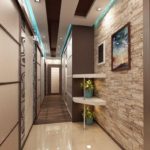 Hallway wall decoration with artificial stone