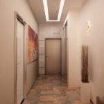 Narrow apartment corridor in cream color