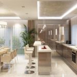 Móveis de cozinha com fachadas brilhantes