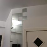 Hallway wall decoration with mirror tiles