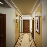 Decorating the walls of a narrow corridor with paintings