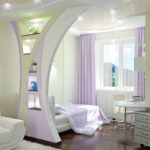 Lilac curtains in a bright room