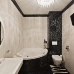 Kombinovaná kúpeľňa s rohovou vaňou