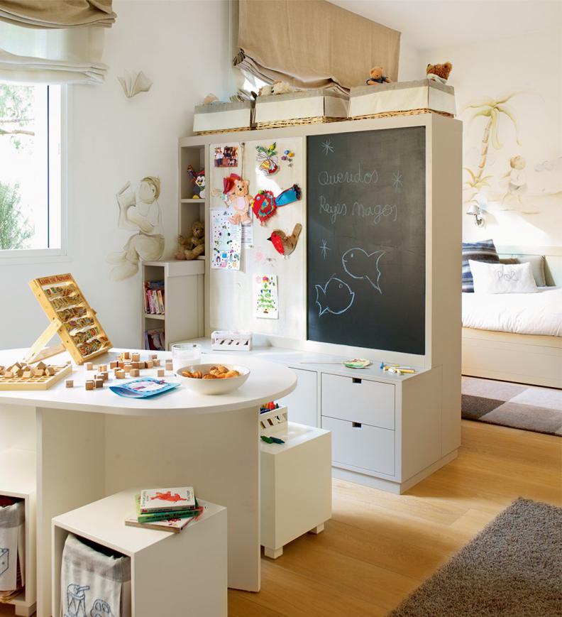Children's cupboard with slate board