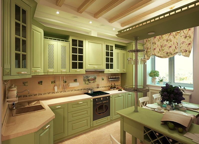 Klasisks virtuves dizains ar platību 10 kvadrātmetri