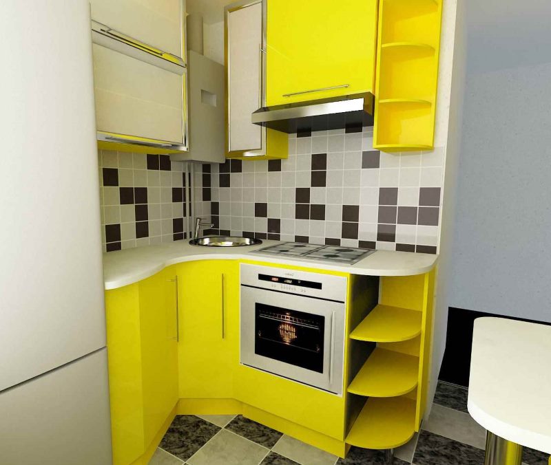 Κίτρινη κουζίνα στην κουζίνα του Χρουστσόφ