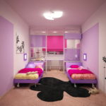 Design of a modern nursery for girls of the same age