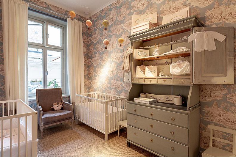 Dresser in Provence style in a children's room