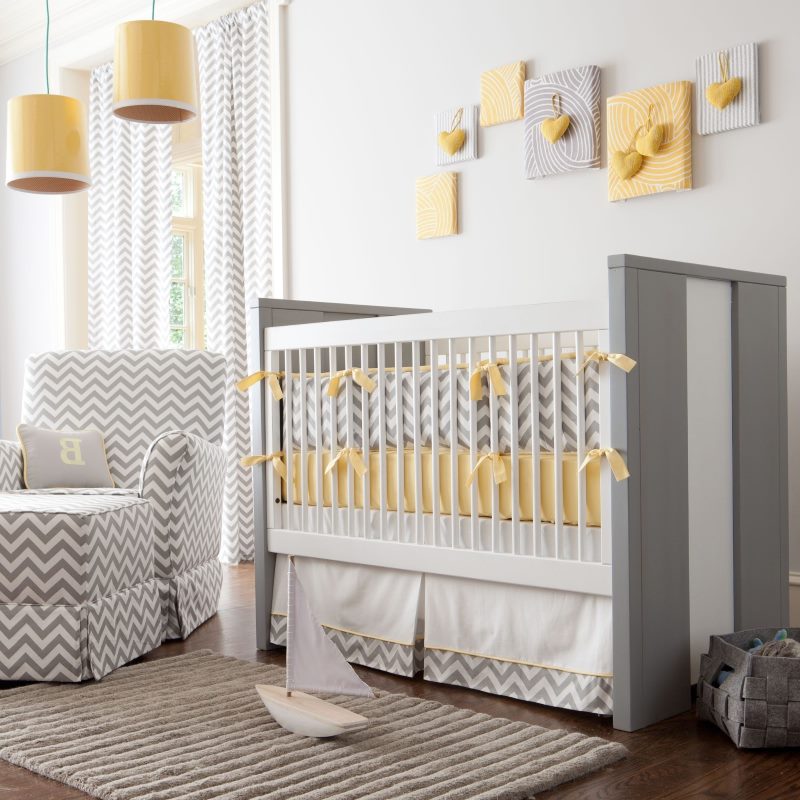 Modern style crib for a newborn